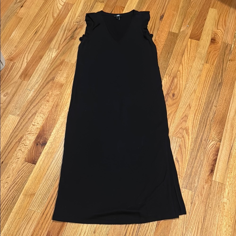 Paige V-Neck Maxi Single Side Slit Ruffle Top Knit Dress